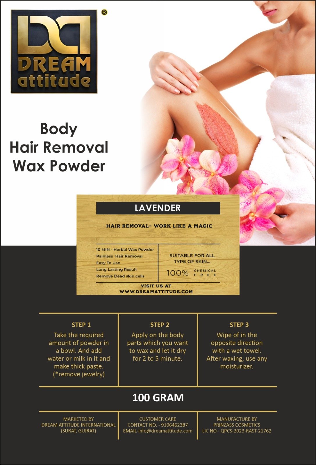 "DREAM Attitude Chocolate Flavored Body Hair Removal Wax Powder: Indulge in Luxurious Smoothness"